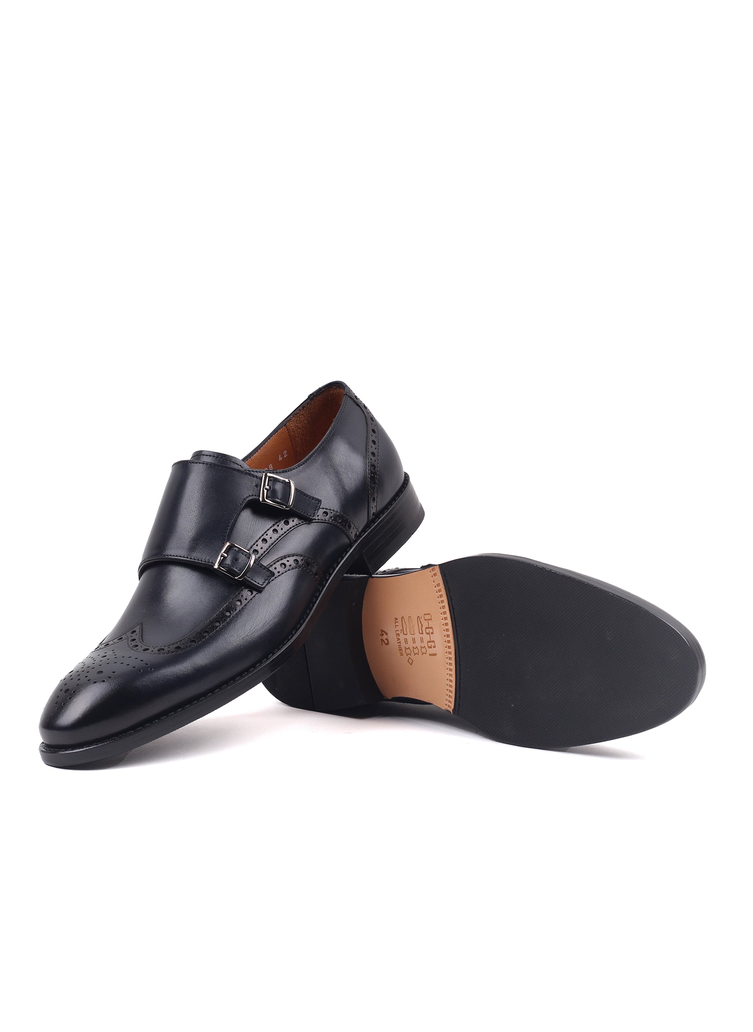 Lacivert Tokalı Klasik Kösele Taban Erkek Ayakkabı