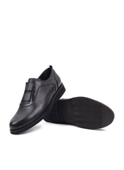 Siyah Baskılı Deri Eva-Kauçuk Taban Erkek Ayakkabı