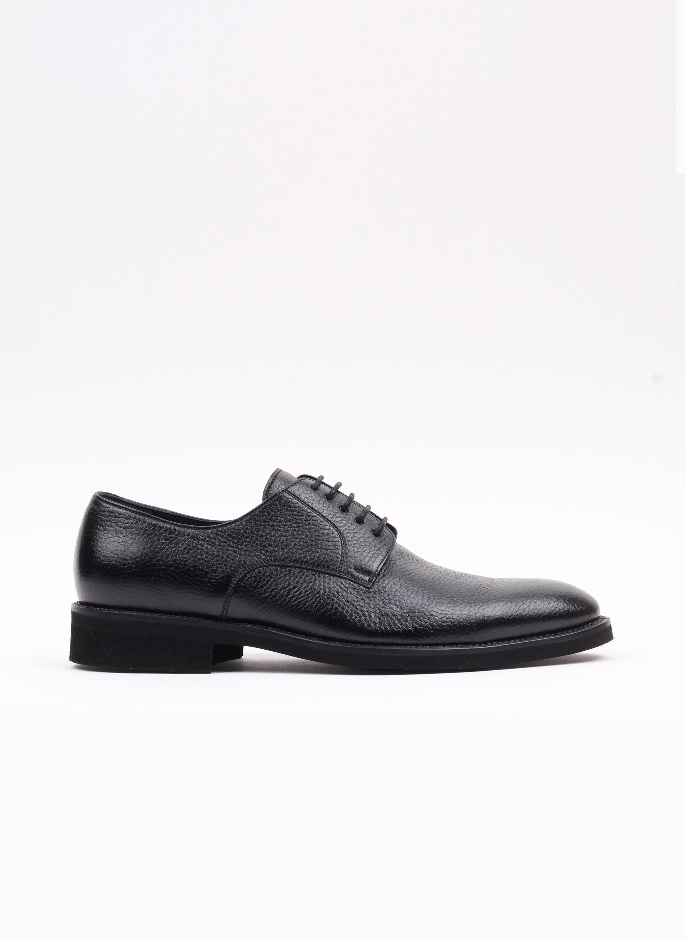 Siyah Orijinal Geyik Deri Erkek Klasik Ayakkabı - Oggi Shoes