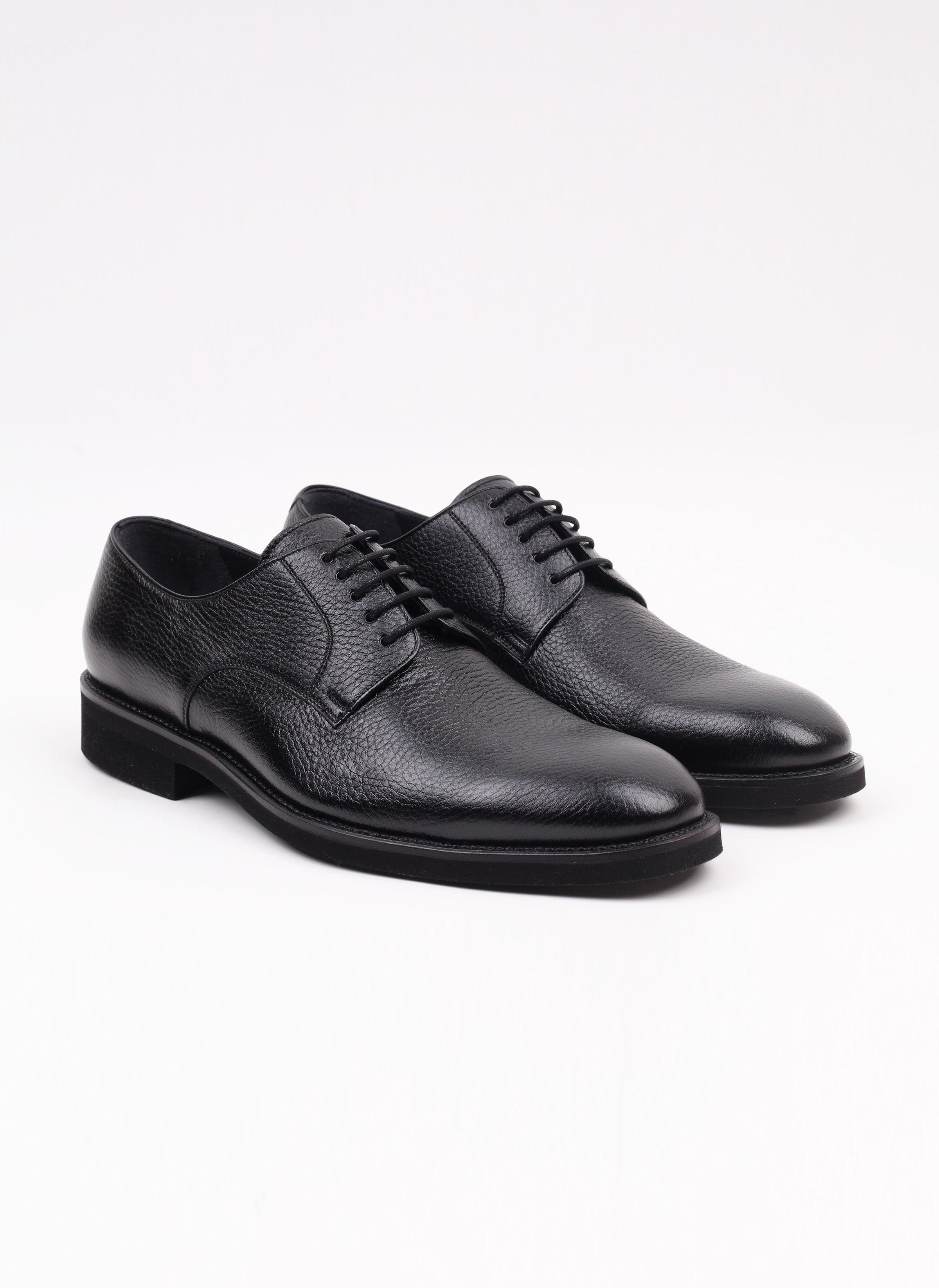 Siyah Orijinal Geyik Deri Erkek Klasik Ayakkabı - Oggi Shoes