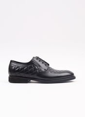 Siyah Nakış Detaylı Erkek Klasik Ayakkabı - Oggi Shoes