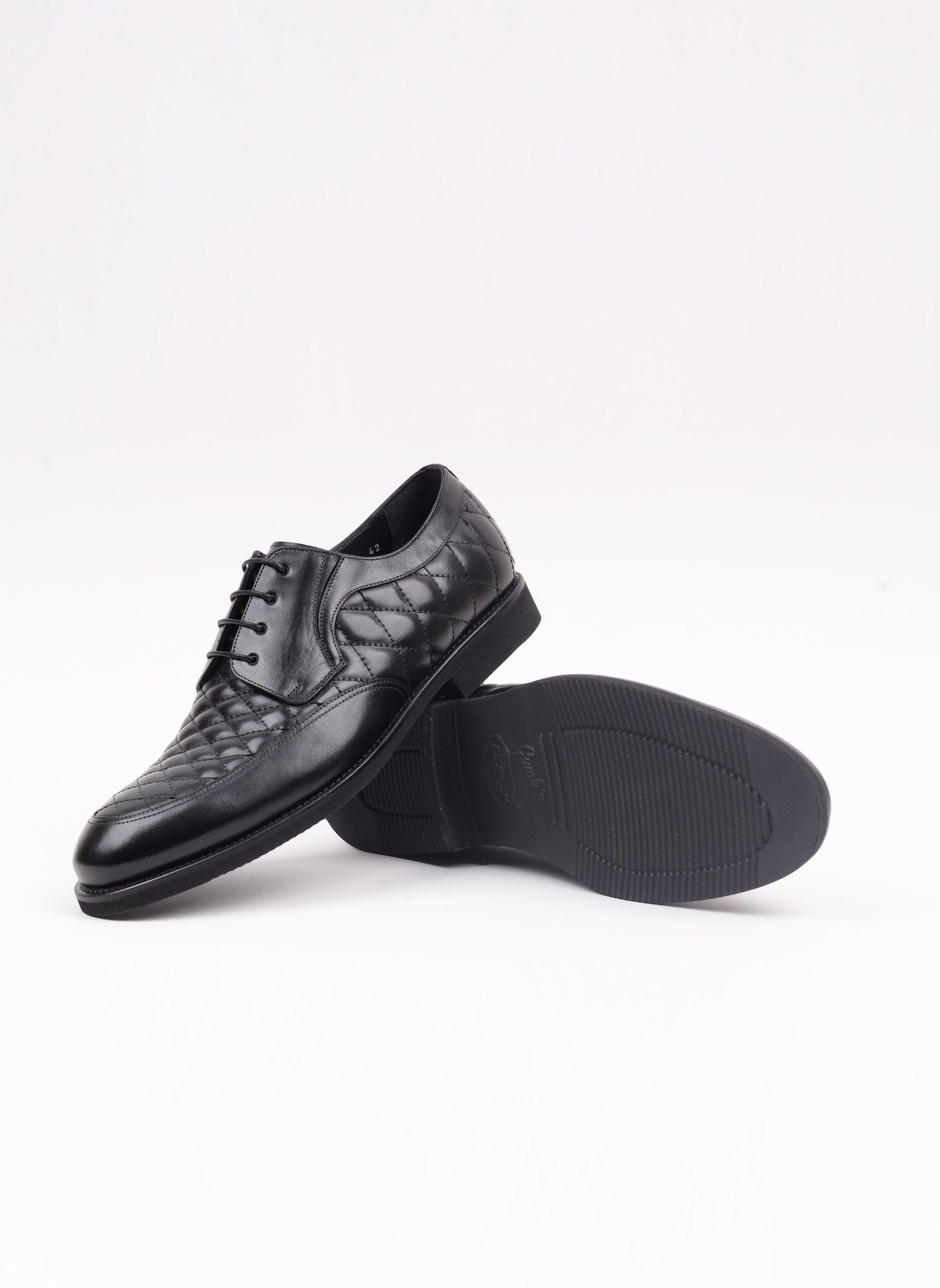 Черная классическая мужская обувь с вышивкой – Oggi Shoes