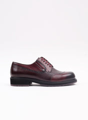 Bordo Geyik Baskı Detaylı Erkek Klasik Ayakkabı - Oggi Shoes