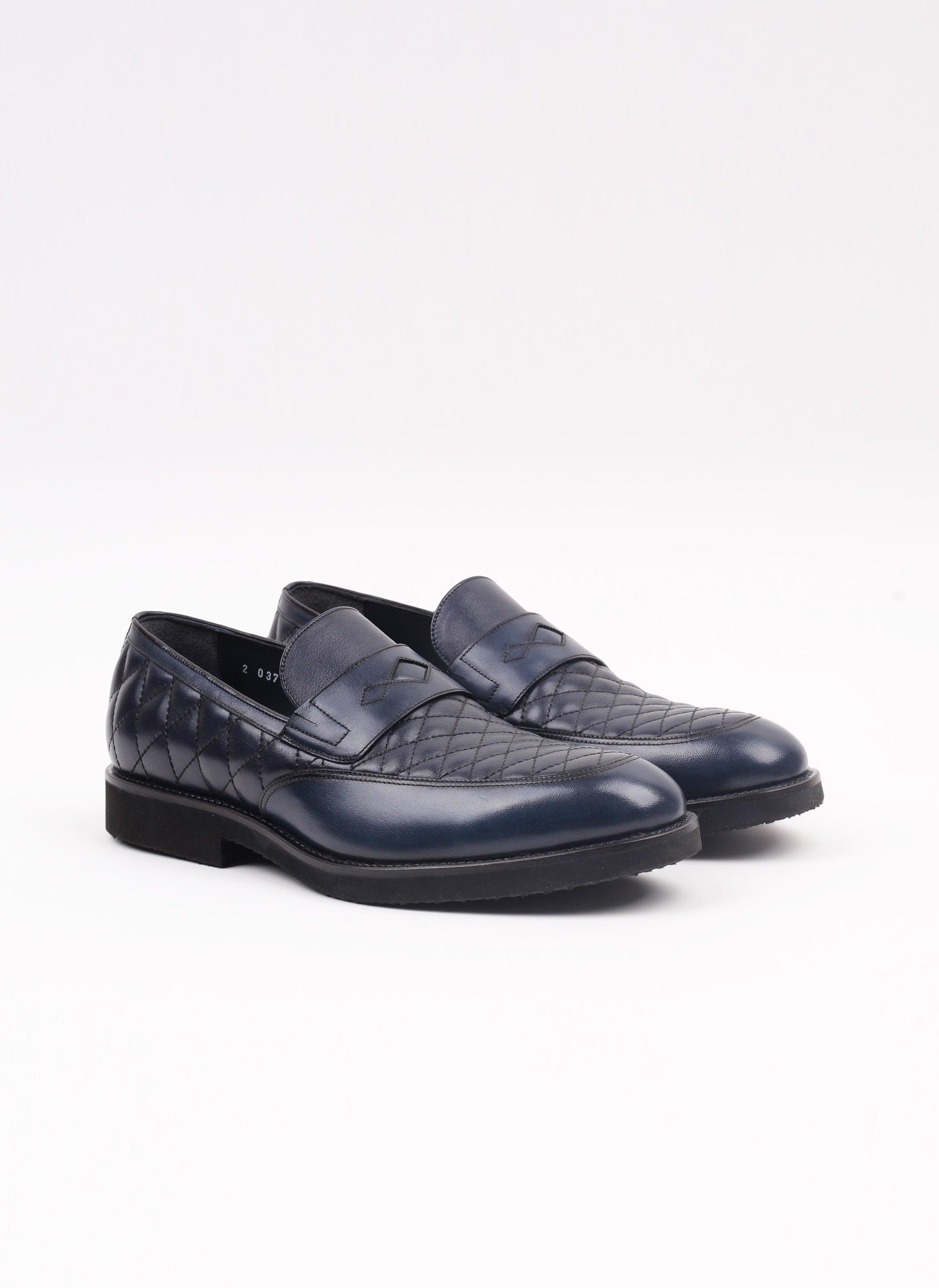 Lacivert Nakış Detaylı Light Erkek Loafer Ayakkabı - Oggi Shoes