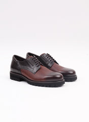 Kahverengi Geyik Baskı Deri Erkek Klasik Ayakkabı - Oggi Shoes