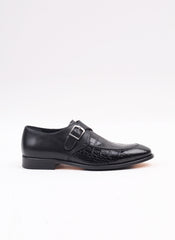 Siyah Timsah Tokalı Klasik Ayakkabı